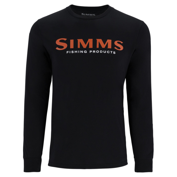 Simms Logo Shirt LS Jet Black in de groep Kleding & Schoenen / Kleding / Truien / T-shirts met lange mouwen bij Sportfiskeprylar.se (13626-1292-20r)