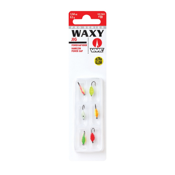 VMC Waxy Jig Kit 1,8g Glow 6-pack in de groep Kunstaas / Ice Jigging kunstaas / Mormyskas bij Sportfiskeprylar.se (149778NO)