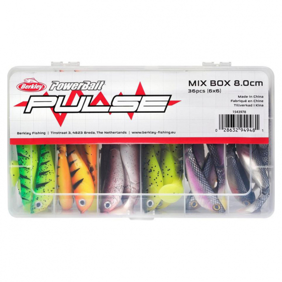 Berkley Pulse Shad Mix Box 8cm (36pcs) in de groep Kunstaas / Kunstaaskits bij Sportfiskeprylar.se (1543978)