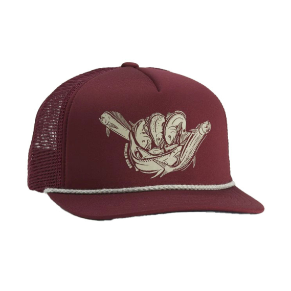 Howler Structured Snapback Hats Fish Shaka Burgundy in de groep Kleding & Schoenen / Petten, mutsen en overig / Petten / Snapback-petten bij Sportfiskeprylar.se (160622F-BUR)