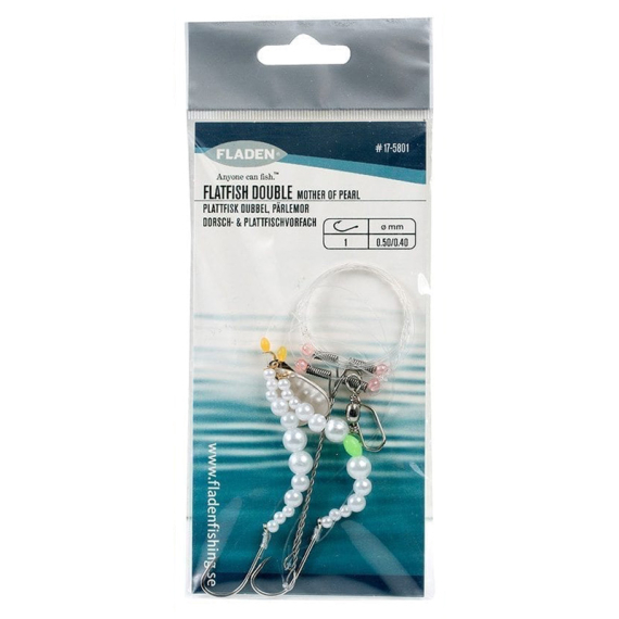 Fladen Flatfish Double Pärlemor Stl 1 Main Line 0.50mm, Leader 0.40mm in de groep Kunstaas / Kunstaas voor zeevissen / Flasher Rigs & Zeevissen Rigs bij Sportfiskeprylar.se (17-5801)