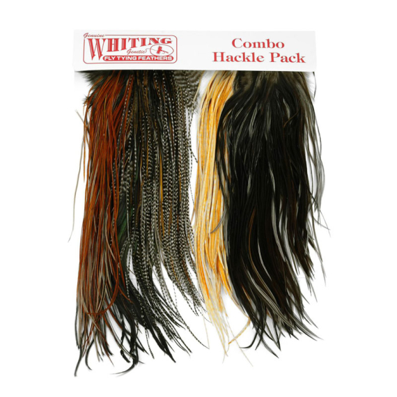 Whiting Introductory Hackle Pack - Four 1/2 Saddles in de groep Haken & Terminal Tackle / Vliegvis bindmateriaal / Vliegbindmateriaal / Veren & Capes / Capes & Saddles bij Sportfiskeprylar.se (25842000)