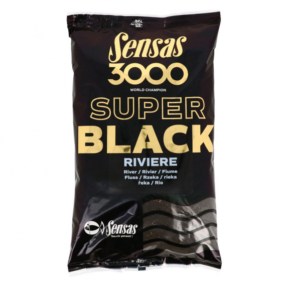 Sensas 3000 Super Black Riviere 1kg in de groep Kunstaas / Boilies, Haakaas & Grondaas / Grondvoer / Grondvoer bij Sportfiskeprylar.se (29-11612)