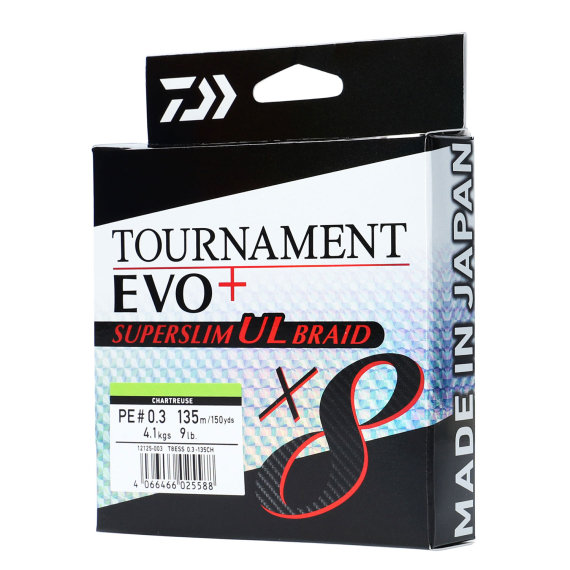 Daiwa Tournament X8 Braid Evo+ Superslim PE# in de groep Lijnen / Gevlochten Lijnen bij Sportfiskeprylar.se (32-223313r)