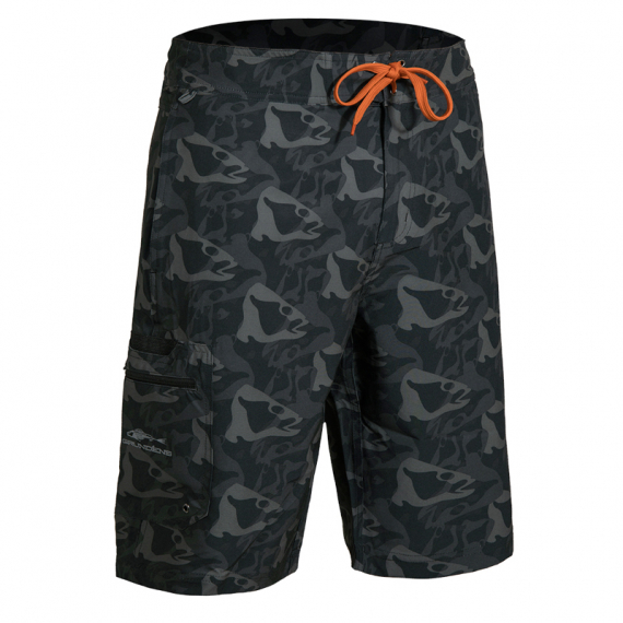 Grundéns Fish Head Board Shorts, Black Fish Camo in de groep Kleding & Schoenen / Kleding / Broeken bij Sportfiskeprylar.se (40008-968-5030r)