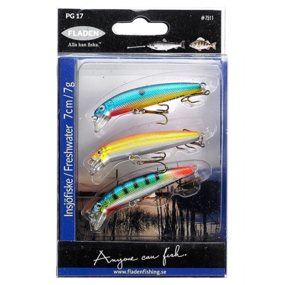 Fladen Perch-Salmonids 3pcs Wobbler in de groep Kunstaas / Kunstaaskits / Lure Kits Forel & Putntake Vissen bij Sportfiskeprylar.se (7511)