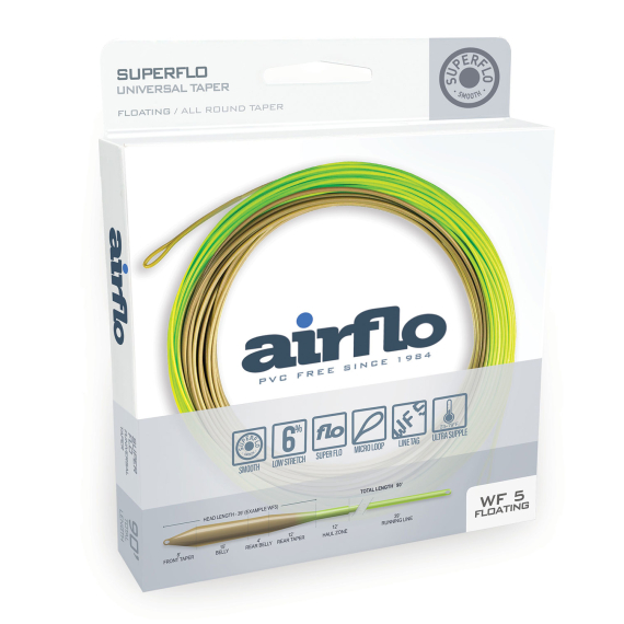 Airflo Superflo Universal Taper Floating Fly Line in de groep Lijnen / Vliesvislijnen / Enkele handlijnen bij Sportfiskeprylar.se (ASF-UT-WF3F-MOSS-CHARTr)