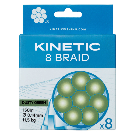 Kinetic 8 Braid 150m Dusty Green in de groep Lijnen / Gevlochten Lijnen bij Sportfiskeprylar.se (F500-023-098r)