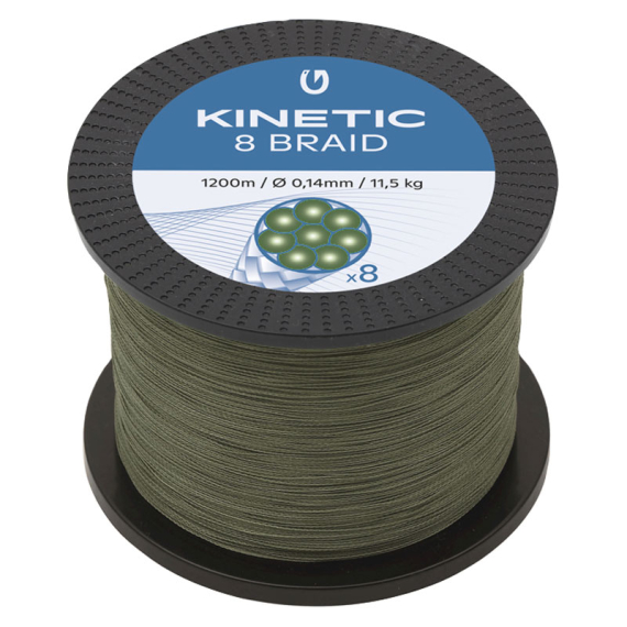 Kinetic 8 Braid 1200m Dusty Green 0,16mm/12kg in de groep Lijnen / Gevlochten Lijnen bij Sportfiskeprylar.se (F502-025-098)