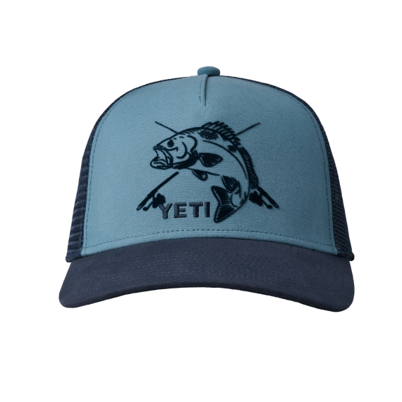 Yeti Fishing Bass 5 Panel Bow Fit Trucker Deep Blue/Navy in de groep Kleding & Schoenen / Petten, mutsen en overig / Petten / Truckerpetten bij Sportfiskeprylar.se (H020B)