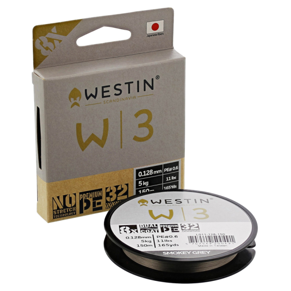 Westin W3 8 Braid 150m/165yds Smokey Grey in de groep Lijnen / Gevlochten Lijnen bij Sportfiskeprylar.se (L011-080-150r)