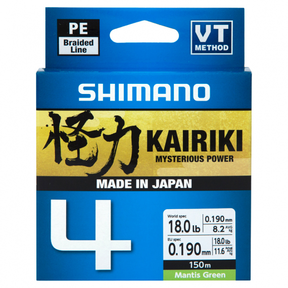 Shimano Kairiki 4, Mantis Green - 150m in de groep Lijnen / Gevlochten Lijnen bij Sportfiskeprylar.se (LDM54TE0810015Gr)