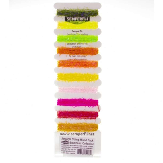 Semperfli Straggle String Mixed Pack- Bright Colours (Steelhead) in de groep Haken & Terminal Tackle / Vliegvis bindmateriaal / Vliegbindmateriaal / Garen & Chenille bij Sportfiskeprylar.se (MSTS010SHD)