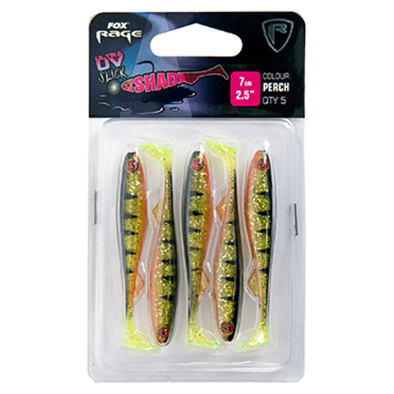 Fox Rage Slick Shad Ultra UV 7 cm 5-pak in de groep Kunstaas / Softbaits / Baars Softbaits & Snoekbaars Softbaits bij Sportfiskeprylar.se (NSC028r)