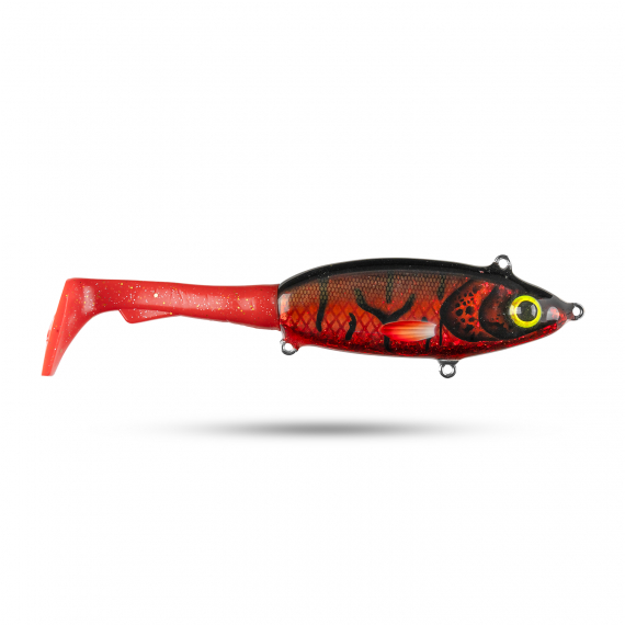 Pineslope Lures Goujon XL Slow Sink 25cm, 130g - Red/Black Glitter in de groep Kunstaas / Handgemaakt aas / Handgemaakt Tailbaits bij Sportfiskeprylar.se (PSLGXLSS23-1)