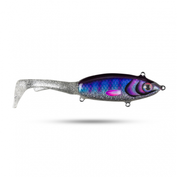 Pineslope Lures Goujon XL Slow Sink 25cm, 130g - Blue/Silver Glitter in de groep Kunstaas / Handgemaakt aas / Handgemaakt Tailbaits bij Sportfiskeprylar.se (PSLGXLSS23-4)