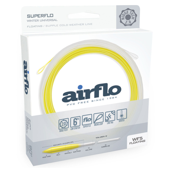 Airflo Superflo Ridge 2.0 Winter Supple Universal Taper Floating in de groep Lijnen / Vliesvislijnen / Enkele handlijnen bij Sportfiskeprylar.se (RSFW-UT-WF4F-PY-WHr)