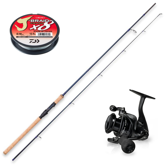 Okuma Pitch Black V2 DAM Steelhead Iconic Seatrout Combo in de groep Vismethoden / Werpend vissen / Combo\'s / Spinvis combo\'s bij Sportfiskeprylar.se (SSPSET-6)