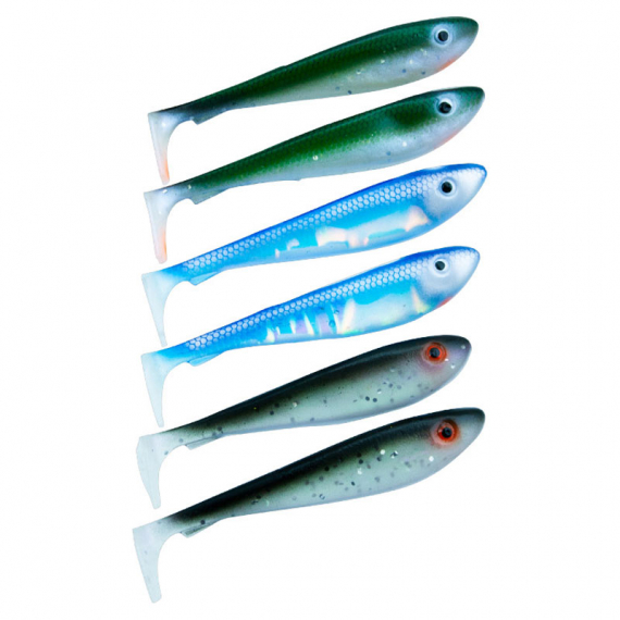 Svartzonker McRubber Shad 9cm Mix (6pcs) - Baitfish in de groep Kunstaas / Softbaits / Baars Softbaits & Snoekbaars Softbaits bij Sportfiskeprylar.se (SZ103553)