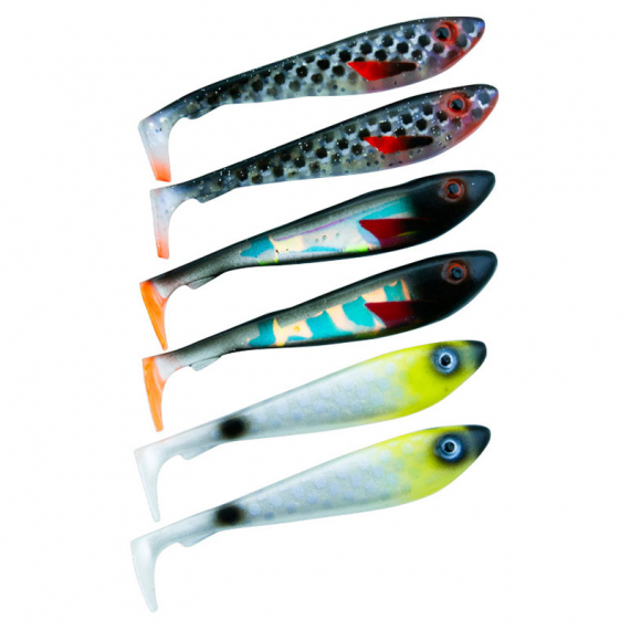 Svartzonker McRubber Shad 9cm Mix (6pcs) - Overcast in de groep Kunstaas / Softbaits / Baars Softbaits & Snoekbaars Softbaits bij Sportfiskeprylar.se (SZ103554)