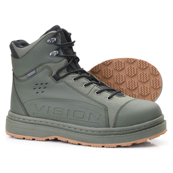 Vision Koski Green Wading Shoe Rubber 2.0 Sole in de groep Kleding & Schoenen / Waadpakken en waaduitrusting / Waadschoenen bij Sportfiskeprylar.se (V2095-6r)