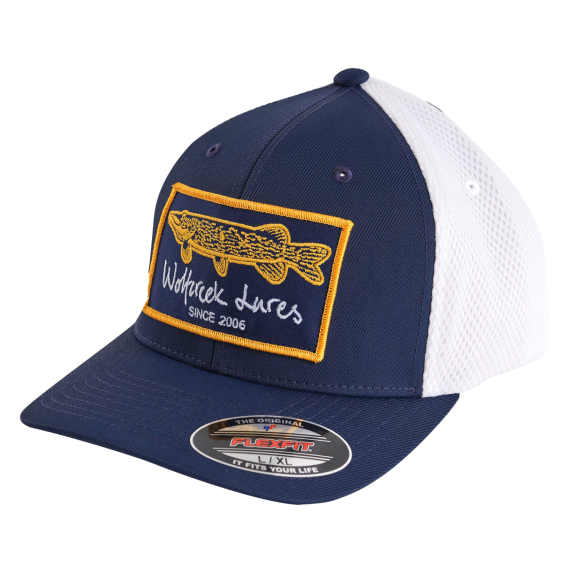 Wolfcreek Pike Patch Airmesh Flexfit Navy/White in de groep Kleding & Schoenen / Petten, mutsen en overig / Petten / Flexfit petten bij Sportfiskeprylar.se (WCL-05-CAP-05-NAV-WHTr)