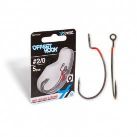 Quantum 4street Offset Hook DG Black Red (5-pack)