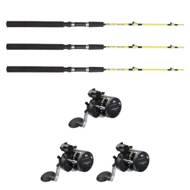 Abu Garcia Cardinal Trolling 20LC/Fladen Ice Pike 130cm Combo Right 3-Pack