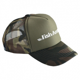 Fish Arrow Mesh Cap Green Camo/White logo