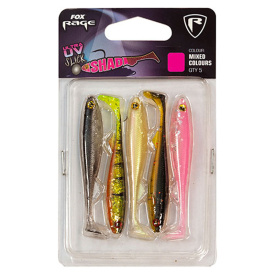 Fox Rage Slick Shad UV mixed colour pack 5-pak