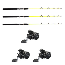 Abu Garcia Cardinal Trolling 20LC/Fladen Ice Pike 115cm Combo Höger 3-Pack