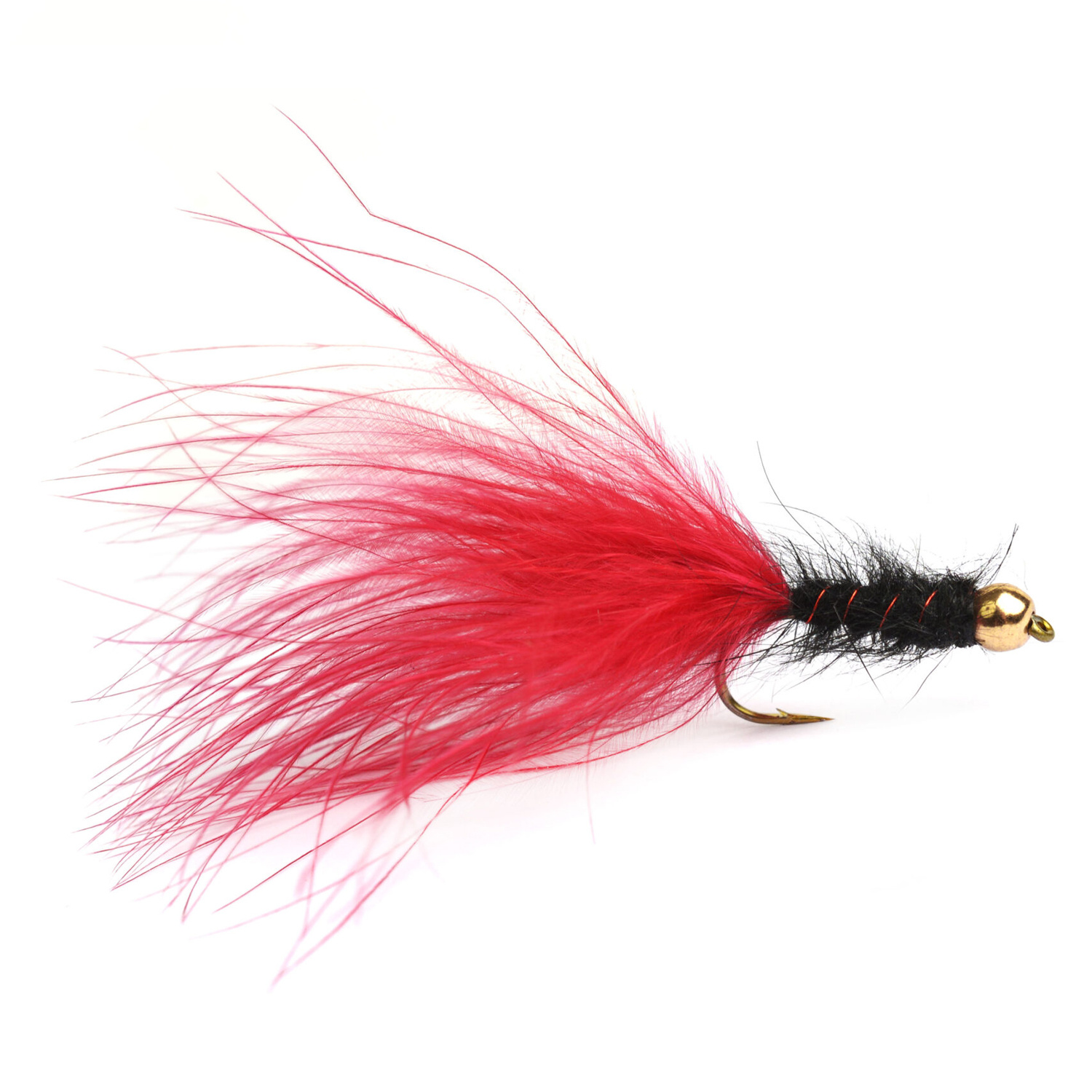 Marabou Streamer Red/Black # 8