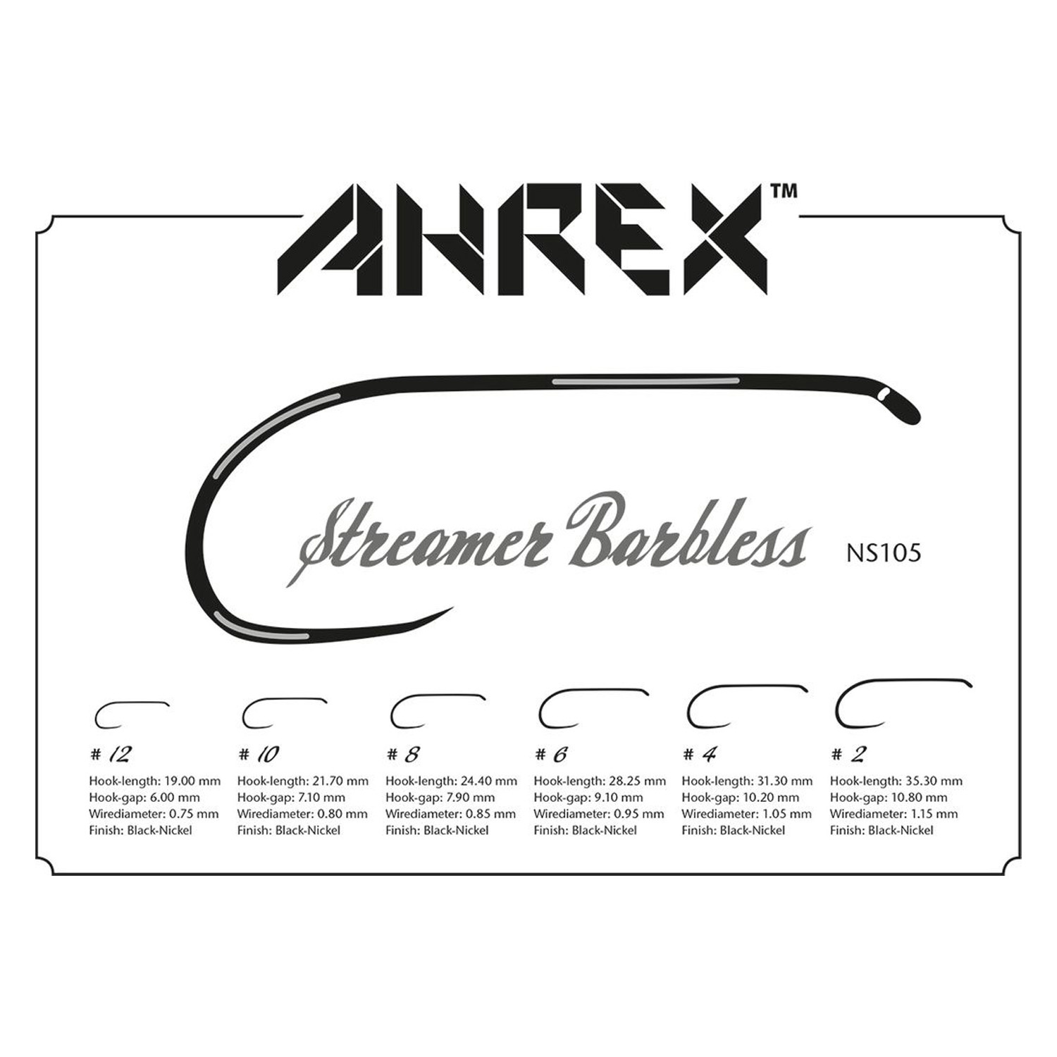 Ahrex NS105 Streamer D/E Barbless 18-pack